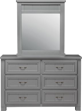 Kids Cottage Colors Gray Dresser & Mirror Set