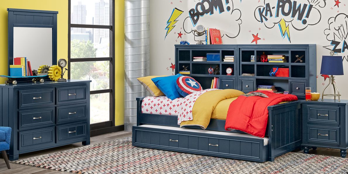 Kids Cottage Colors Navy 5 Pc Full Bookcase Daybed Rooms To Go