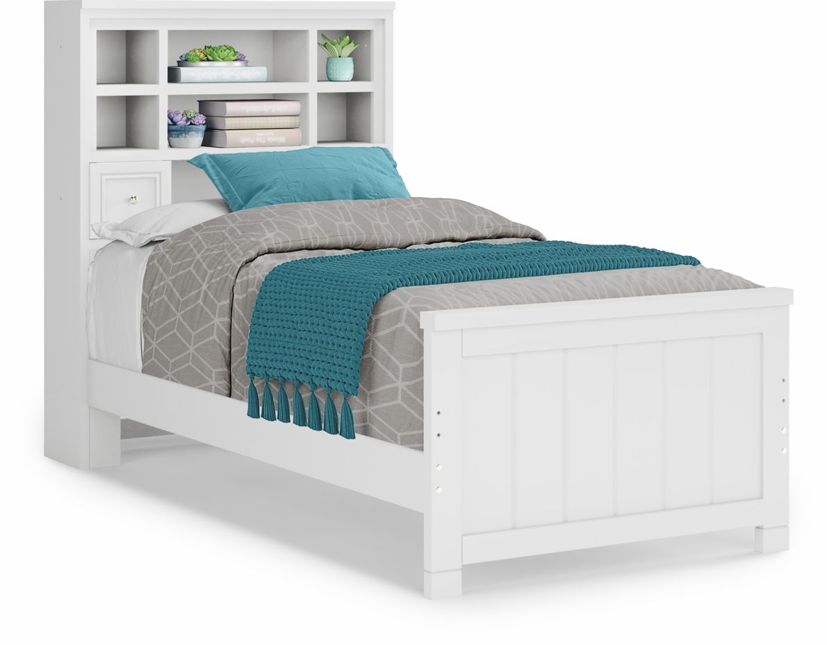 White twin bookcase sales headboard