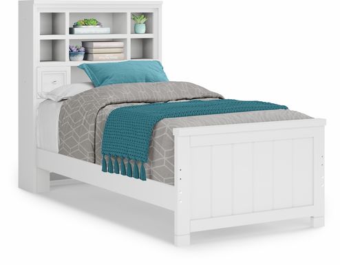 Kids Cottage Colors White Twin Bookcase Bed