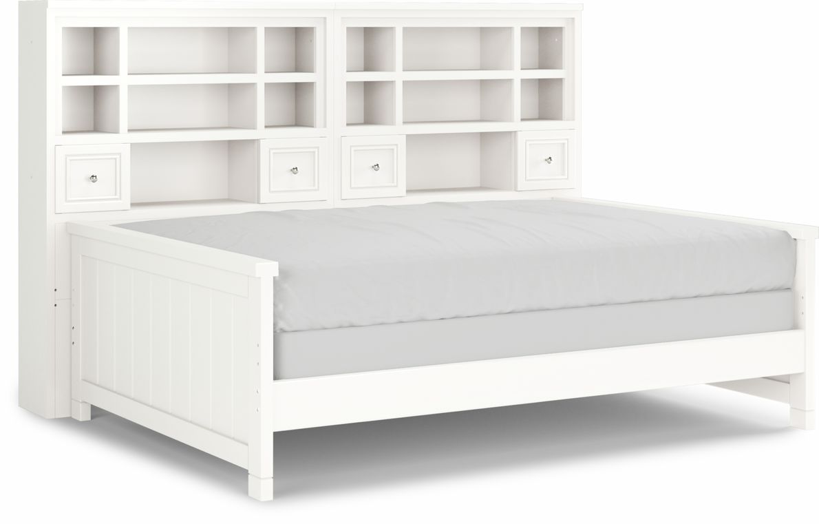Kids Cottage Colors White 5 Pc Full Bookcase Wall Bed Rooms To Go