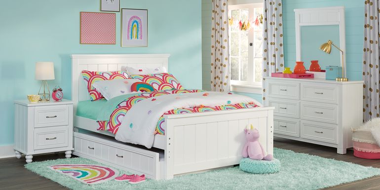 Kids Cottage Colors White Full Panel Bedroom