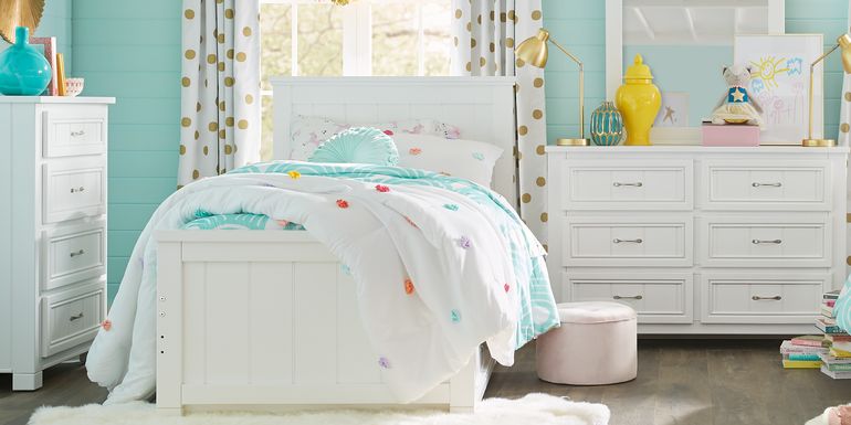 Kids Cottage Colors White Full Panel Bedroom