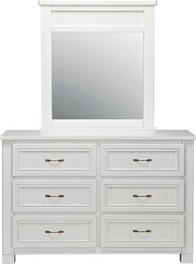 Kids Cottage Colors White Dresser & Mirror Set