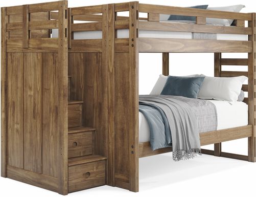 Kids Creekside 2.0 Chestnut Full/Full Step Bunk Bed