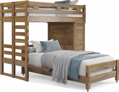 Kids Creekside 2.0 Chestnut Twin/Twin Loft with Loft Chest