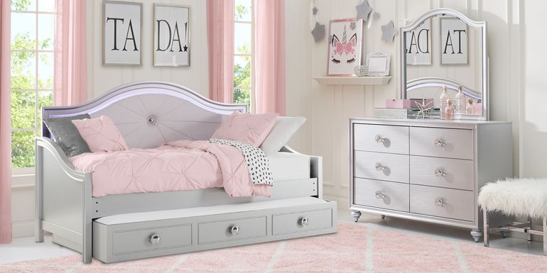 Kids Evangeline Silver 5 Pc Twin Daybed Bedroom