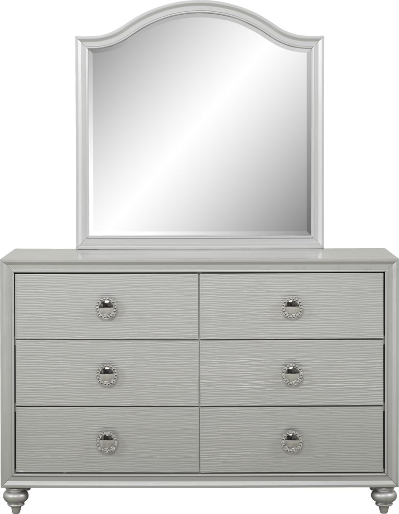 Black and silver store dresser with mirror