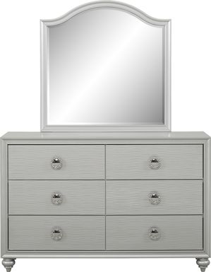 Kids Evangeline Silver Dresser & Mirror Set