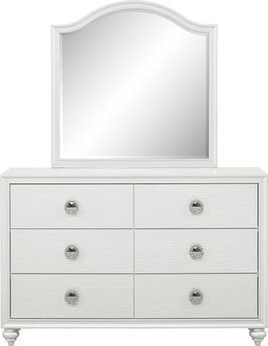 Kids Evangeline White Dresser & Mirror Set