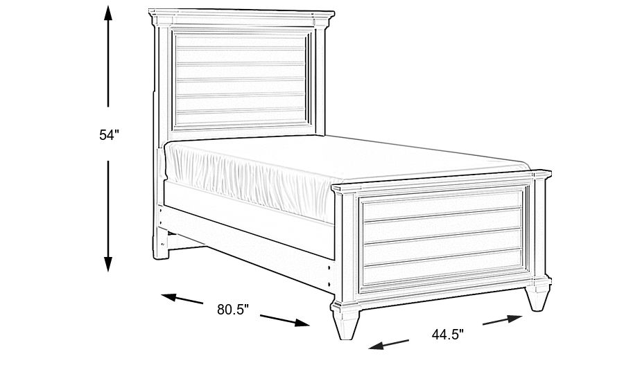 Hilton Head Graphite Black 3 Pc Twin Panel Bed - Rooms To Go