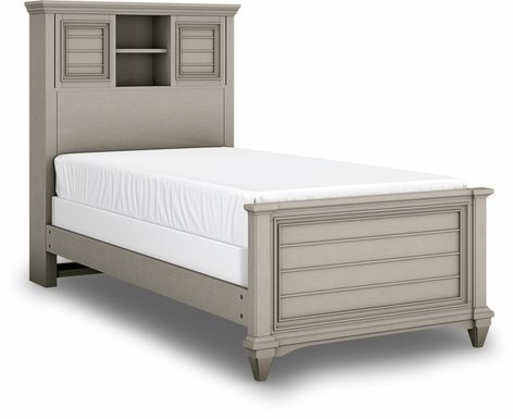 Kids Hilton Head Gray Twin Bookcase Bed