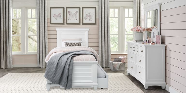 Kids Hilton Head White Twin Panel Bedroom