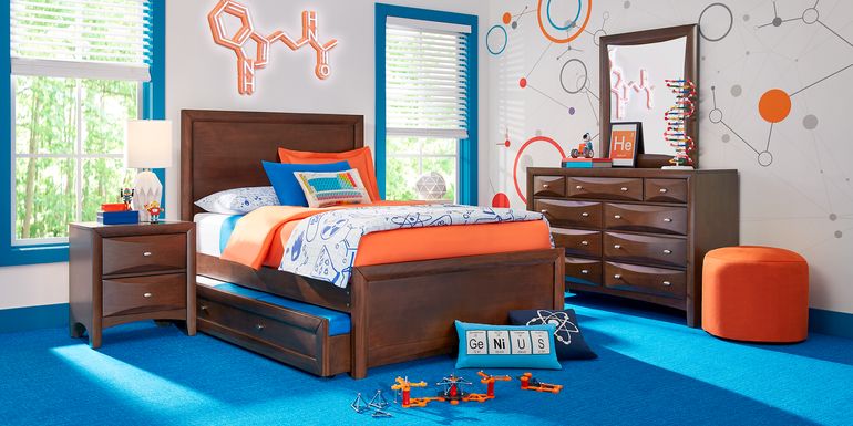 Kids Ivy League 2.0 Walnut 5 Pc Twin Panel Bedroom