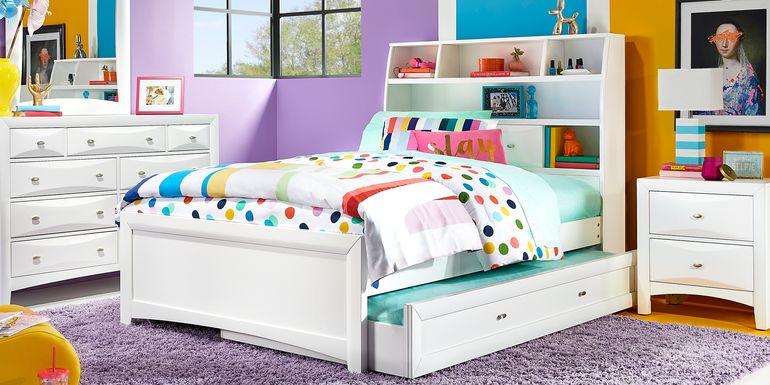 Kids Ivy League 2.0 White Twin Bookcase Bedroom