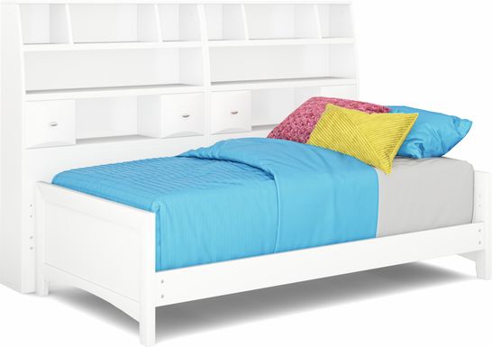 Kids Ivy League 2.0 White 5 Pc Twin Bookcase Wall Bed