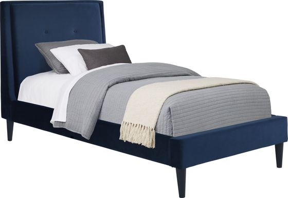 Kids Jaidyn Blue Twin Upholstered Bed