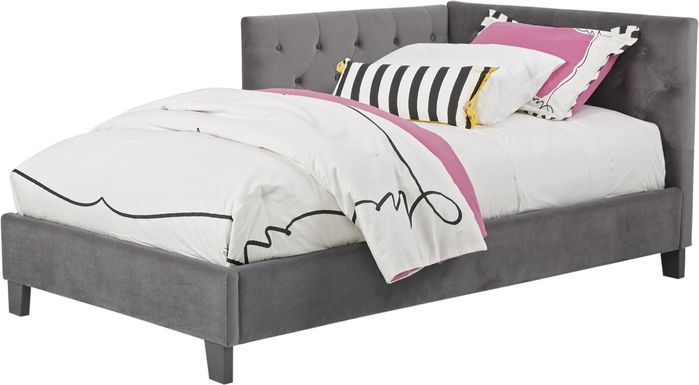 Kids Lucie Charcoal Twin Corner Bed