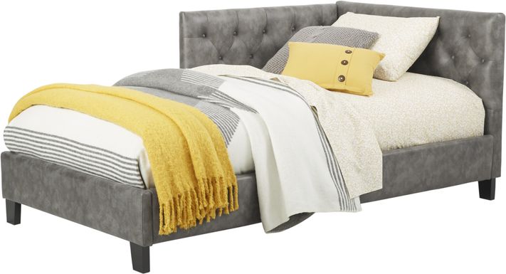 Kids Lucie Gray Twin Corner Bed