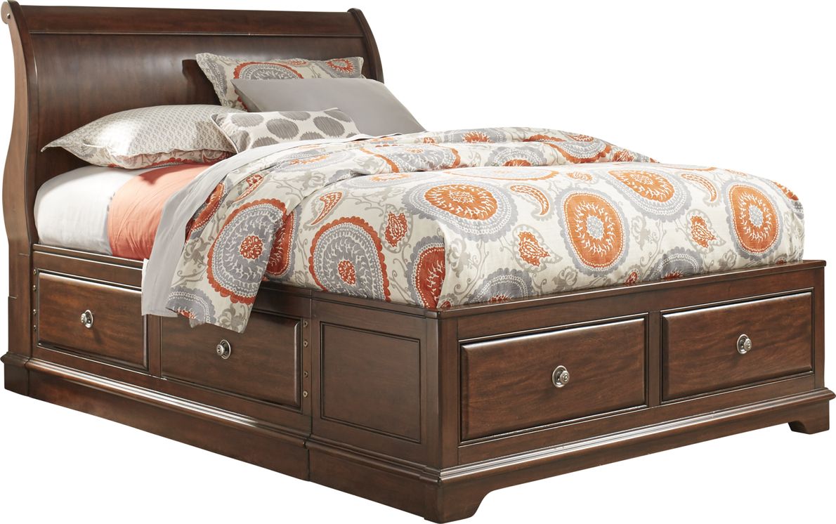 Twin sleigh bed with shop storage