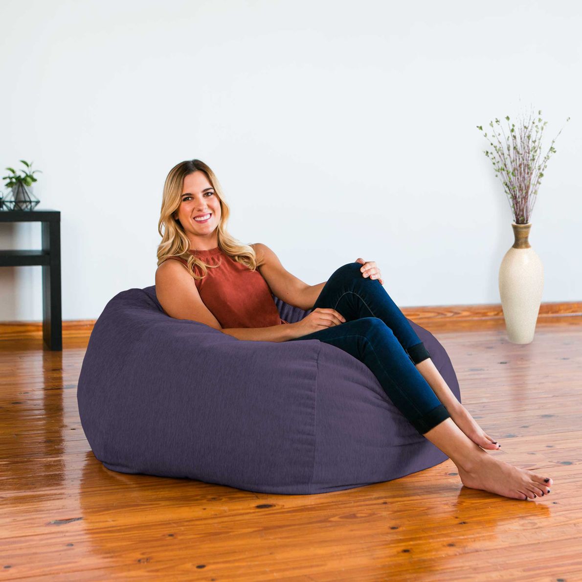 Kids Puffy Nest Purple Bean Bag Chair Rooms To Go