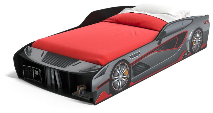 Kids Rocket Fuel Gray Twin Car Bed