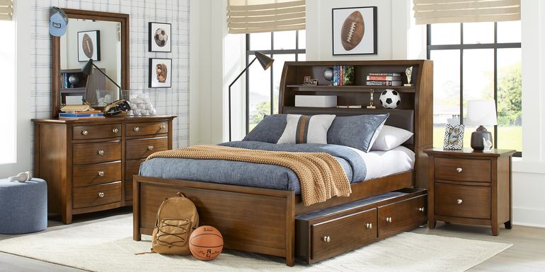 Kids Santa Cruz Brown Cherry Full Bookcase Bedroom