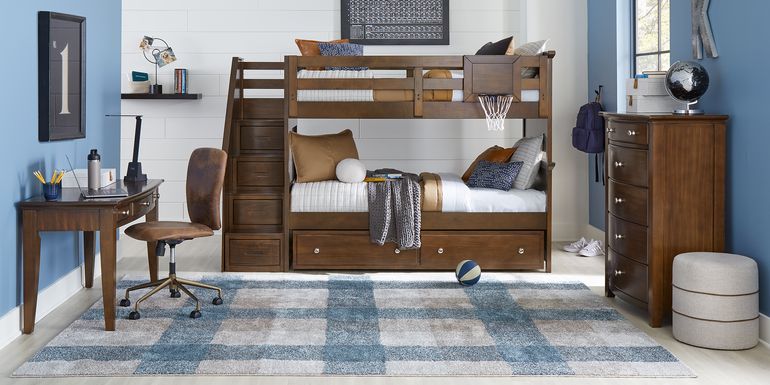 Kids Santa Cruz Brown Cherry Twin/Twin Step Bunk Bed
