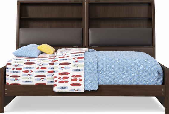 Kids Santa Cruz Brown Cherry Full Bookcase Wall Bed