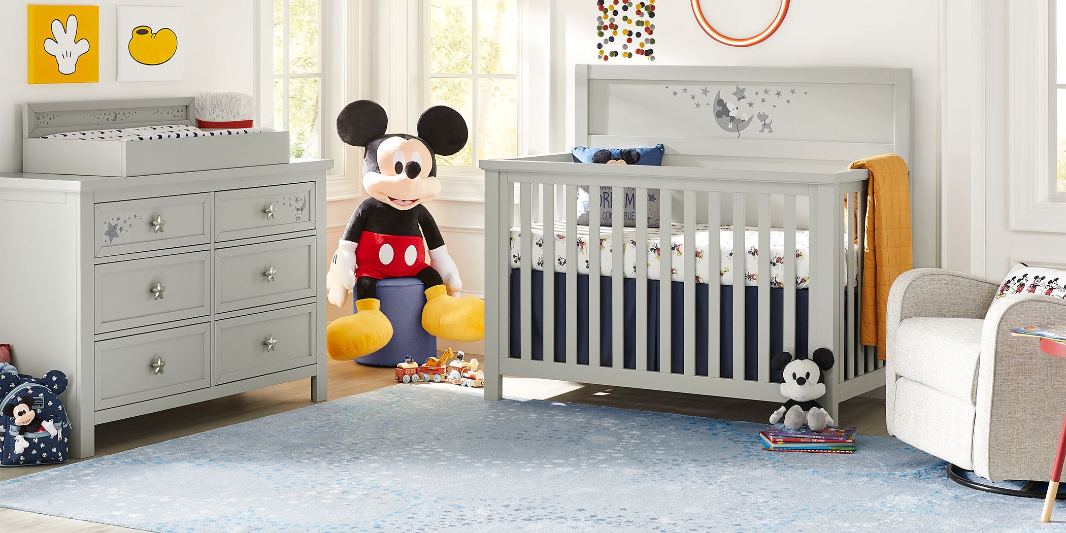 Disney Baby Starry Dreams with Mickey Mouse Gray 4 Pc Nursery Rooms To Go