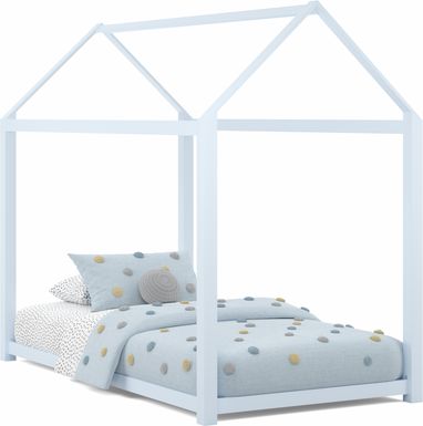 Kids Storybook Sky Blue Twin House Bed