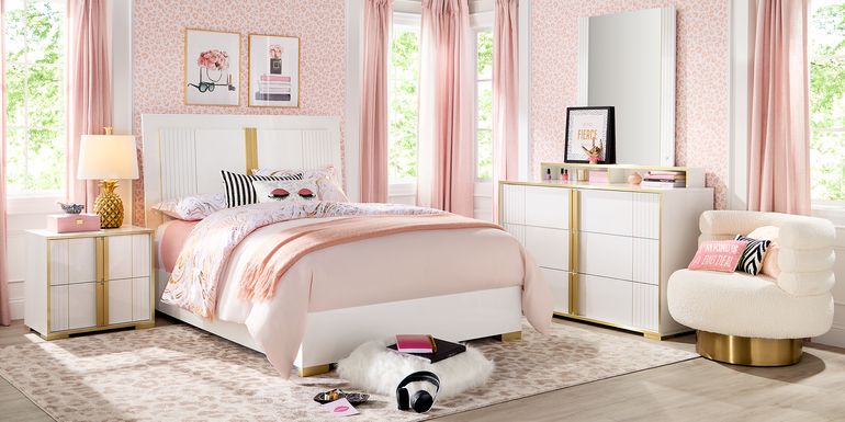 Kids Valentina White 5 Pc Full Panel Bedroom