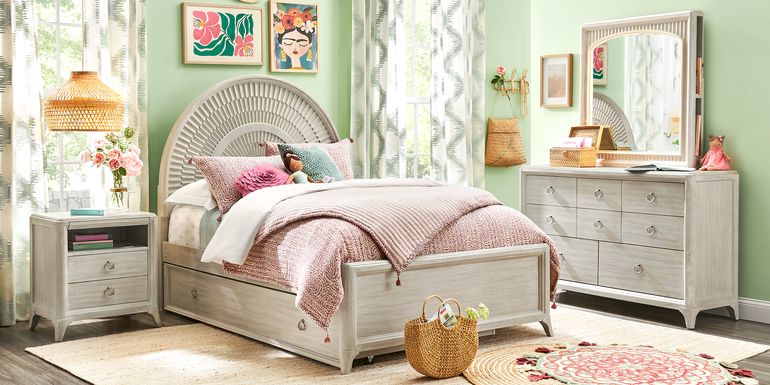 Kids Vivien Wirebrush Gray 5 Pc Full Panel Bedroom