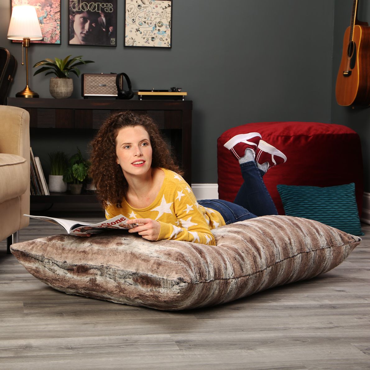 Fur floor pillow best sale