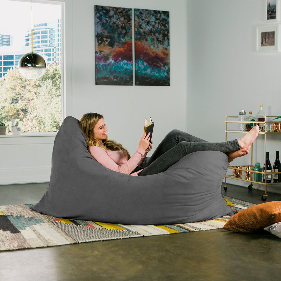 Huge bean bag store pillow