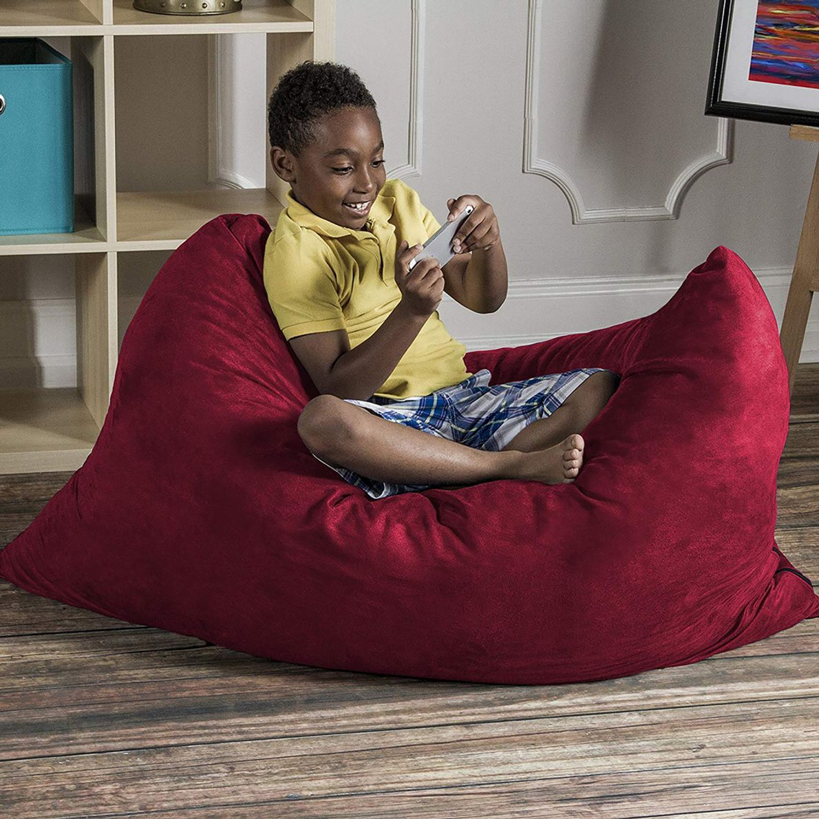 Kiri Red Polyester Fabric Bean Bag Chair - Rooms To Go