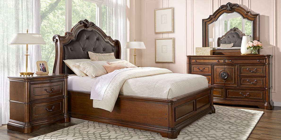 Lafayette Place Brown 5 Pc Queen Upholstered Sleigh Bedroom