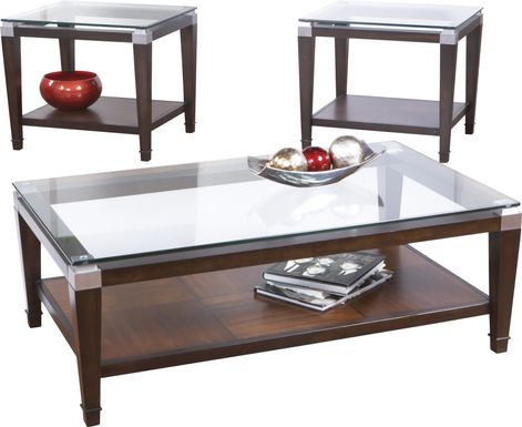 Laketon Walnut 3 Pc Table Set