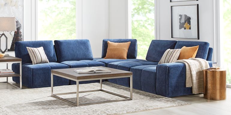 Laney Blue 5 Pc Sectional
