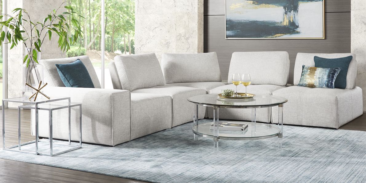 Laney park light gray store 5 pc sectional