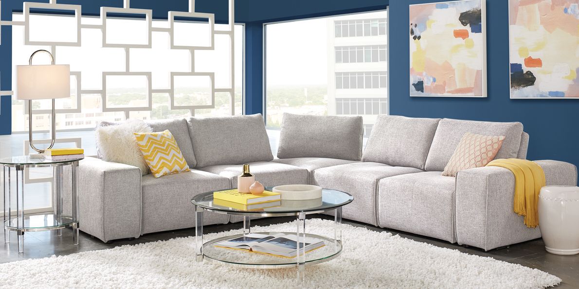 Laney Park Light Gray 7 Pc Sectional