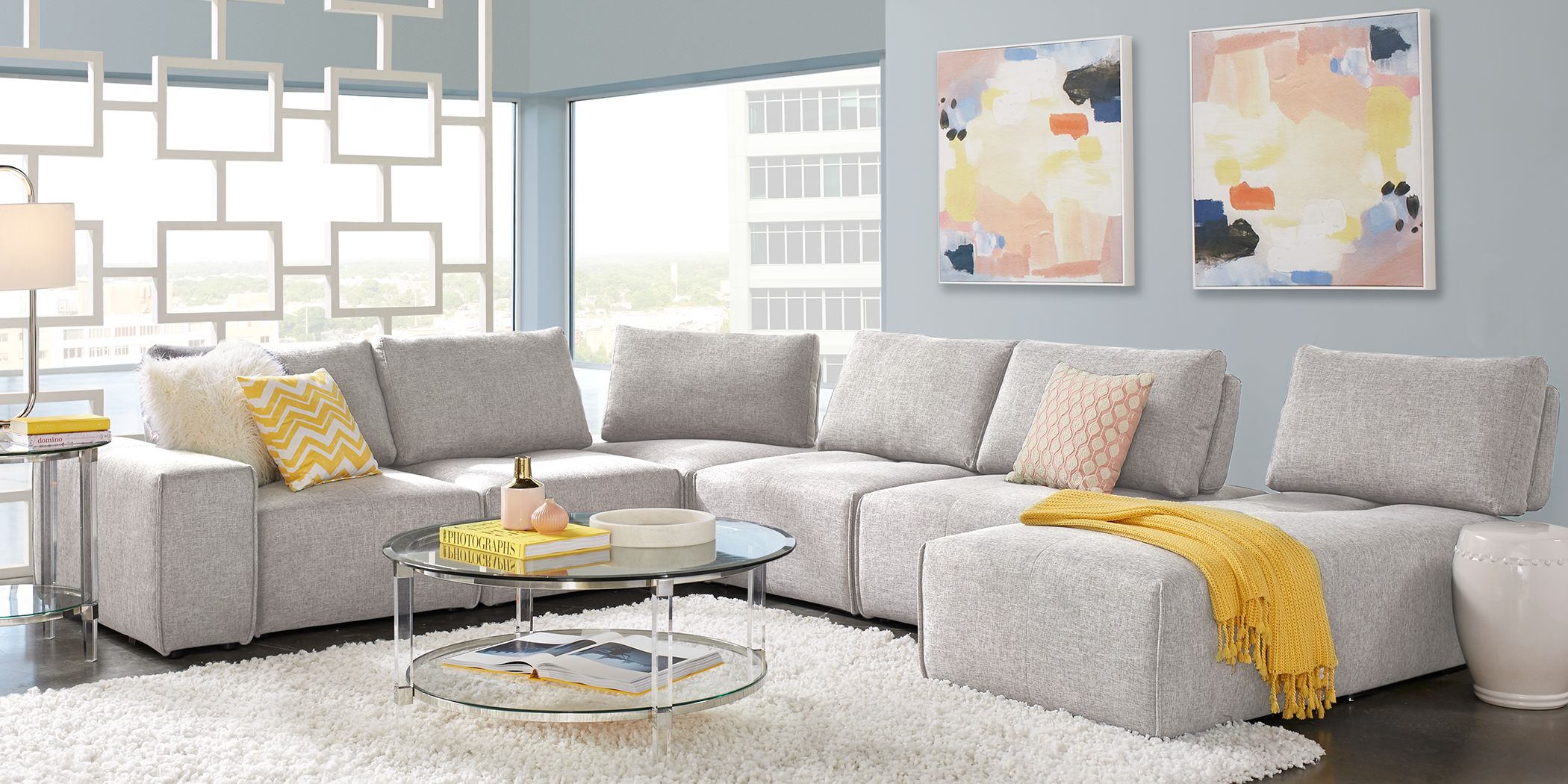 Laney park light gray store 7 pc sectional