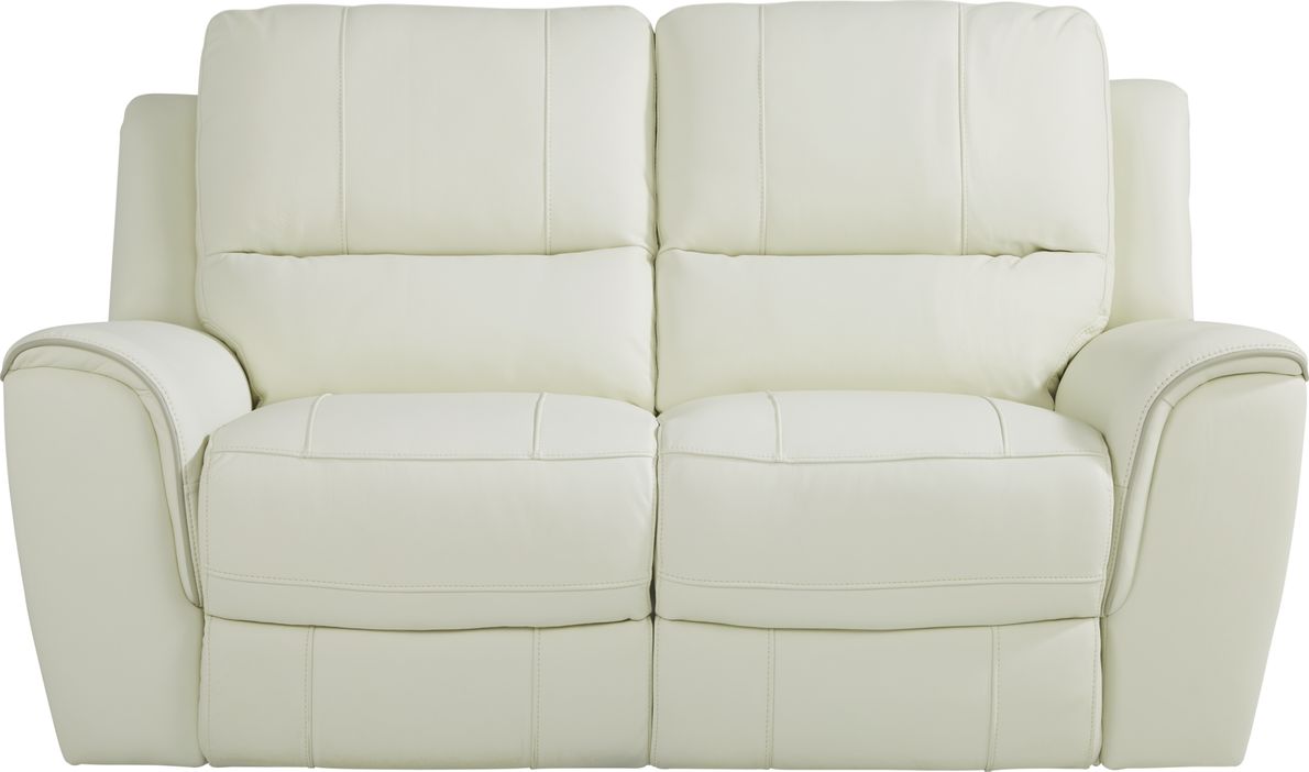 Off white leather deals loveseat