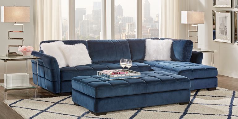 Blue Sectional Sofas, Sofa With Chaise Rooms To Go