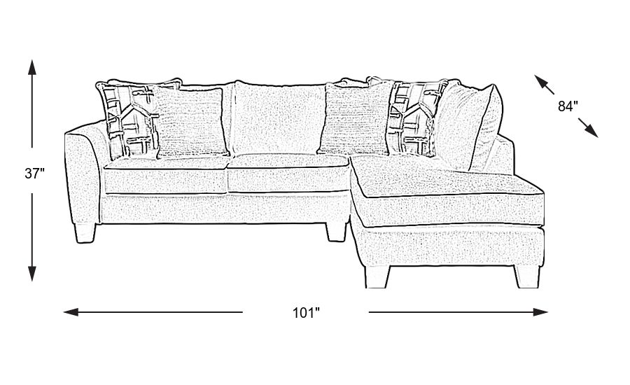 Lawson landing gray 2 pc deals sectional