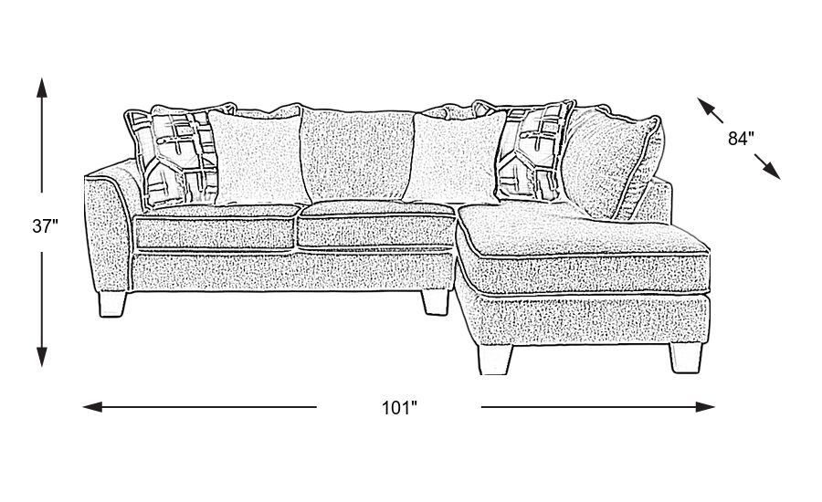 Lawson landing gray store 2 pc sectional