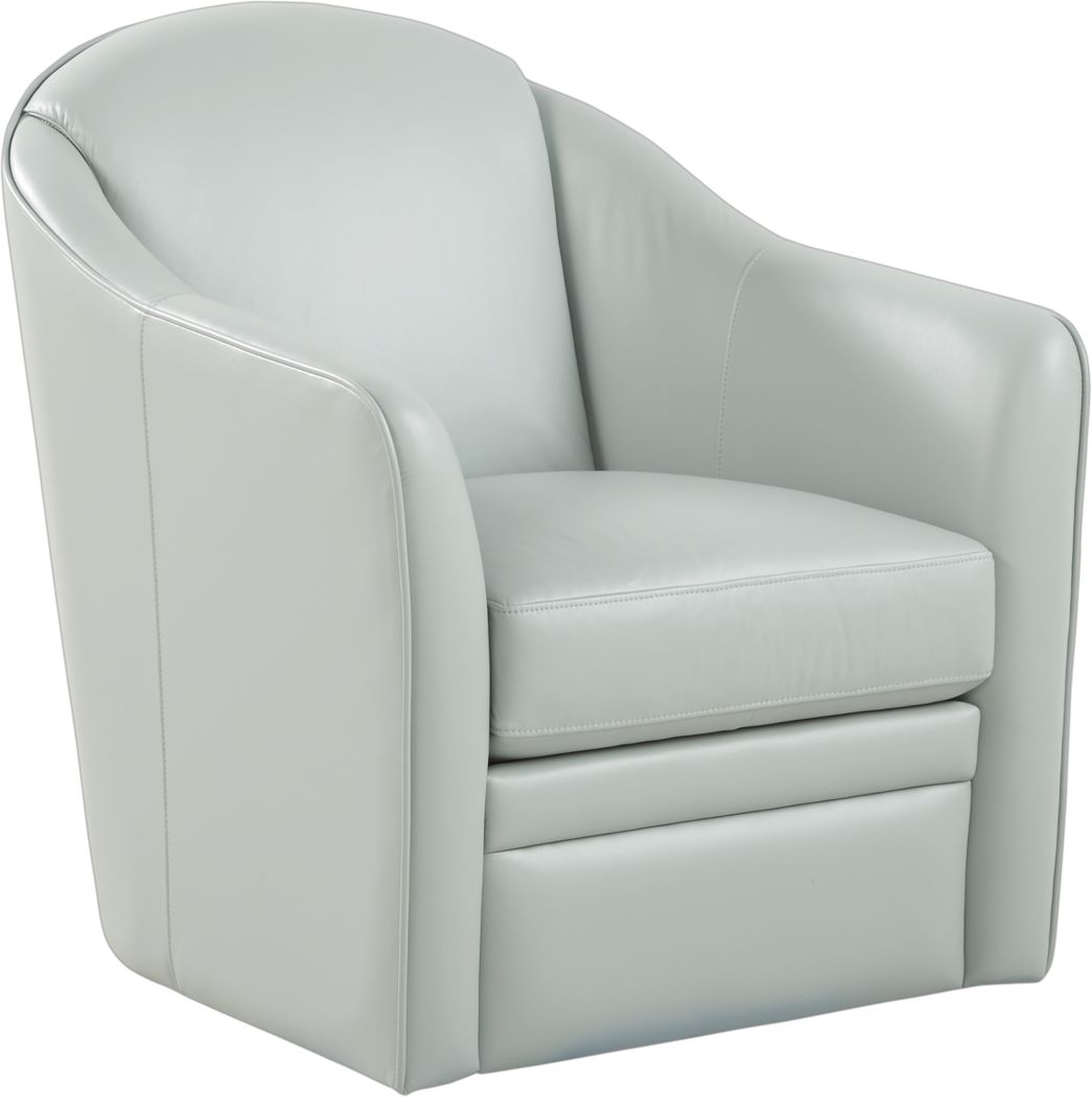 Livorno Aqua Leather Swivel Chair - Rooms To Go