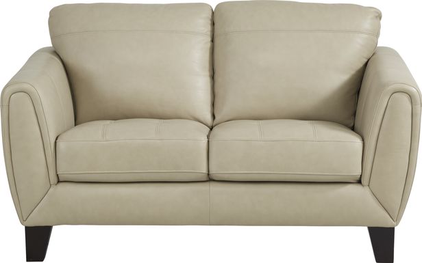 Livorno Lane Stone Leather Loveseat