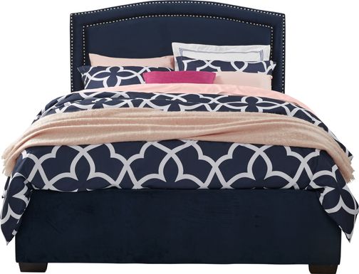 Loden Navy 3 Pc King Upholstered Bed