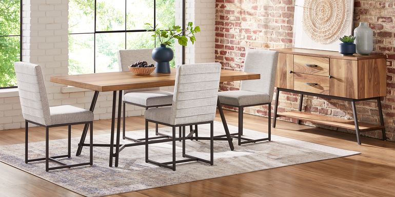 Loft Side Brown 8 Pc Dining Room with Gray Chairs